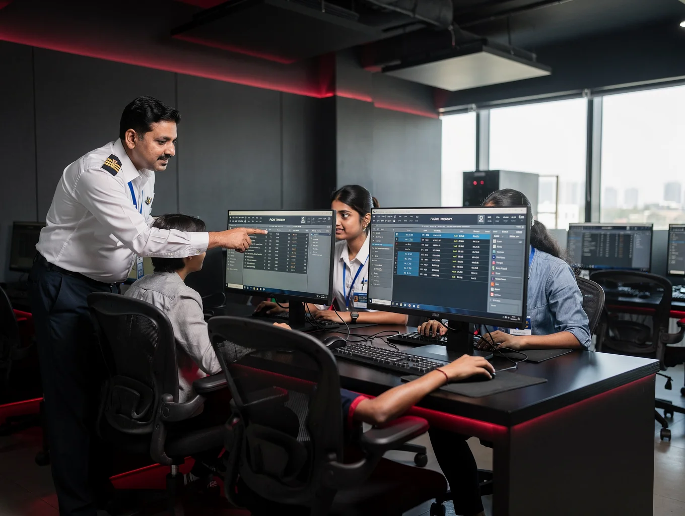 Flight Academy Delhi GDS computer simulation lab