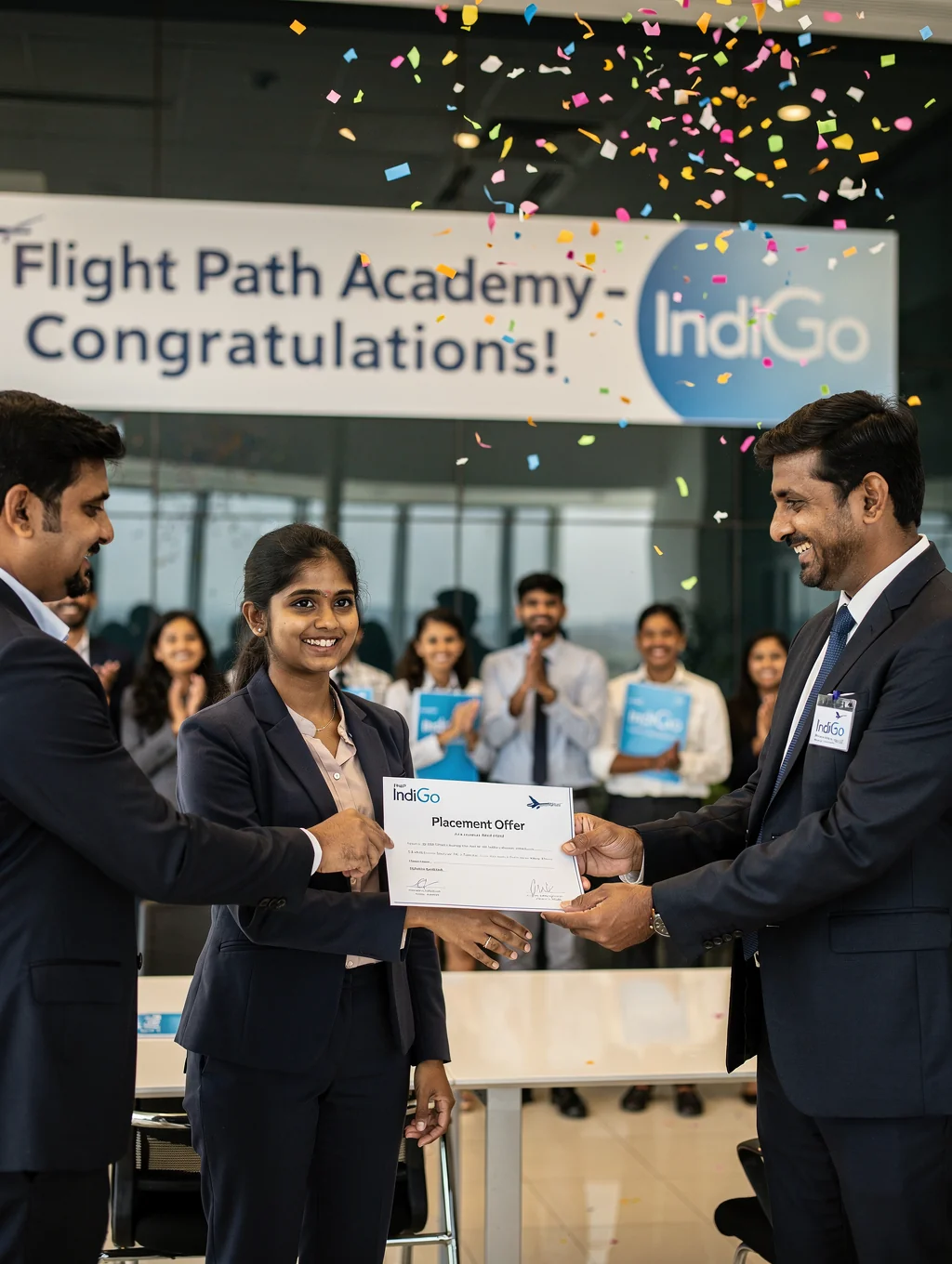 Flight Academy graduate receiving airline placement offer